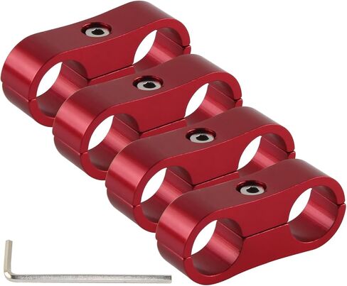 4 قطعة AN8 16 مللي متر 0.63 ''خرطوم مضفر فاصل المشبك تركيب محول قوس أسود/أزرق/أحمر/فضي (أحمر) in Kuwait