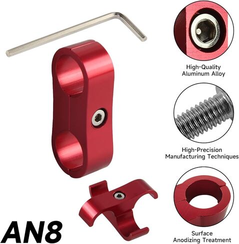 4 قطعة AN8 16 مللي متر 0.63 ''خرطوم مضفر فاصل المشبك تركيب محول قوس أسود/أزرق/أحمر/فضي (أحمر) in Kuwait