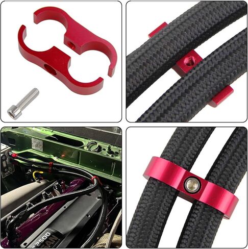 4 قطعة AN8 16 مللي متر 0.63 ''خرطوم مضفر فاصل المشبك تركيب محول قوس أسود/أزرق/أحمر/فضي (أحمر) in Kuwait