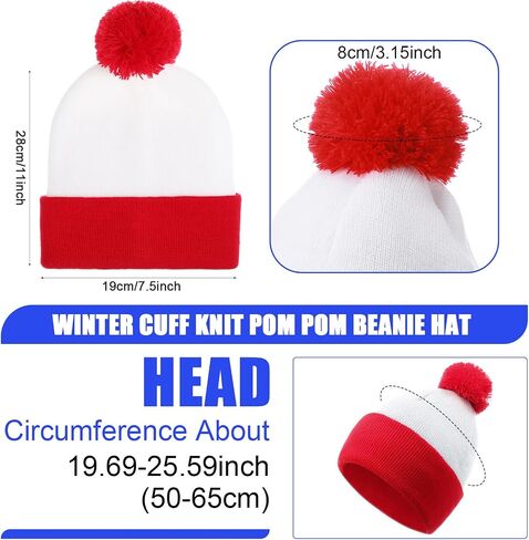 Shinymoon Knit Pom Beanie Hat Halloween Character Cosplay Winter Headwear Pompom Women Men's Novelty Beanie Caps in Saudi Arabia