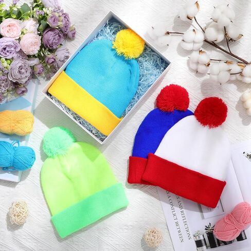 Shinymoon Knit Pom Beanie Hat Halloween Character Cosplay Winter Headwear Pompom Women Men's Novelty Beanie Caps in Saudi Arabia