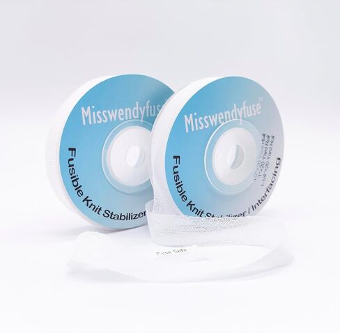 Misswendyfuse Knit Stay Tape,1/2''X30yards fusible Knit Hem stabilizer for Shoulder Seams and Pant hems,Single Side Adhesive, Ultra fine & Stretch (White) in Saudi Arabia