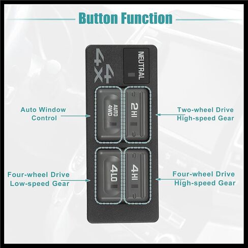 4WD Selector Switch 4x4 Wheel Drive 4 Button Transfer Case Switch Fit for Chevrolet Tahoe - Pack of 1 Black Durable Material in Saudi Arabia