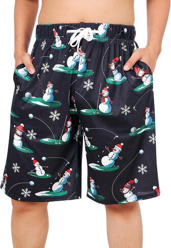 Vogseek Christmas Pajama Shorts for Mens Pjs Shorts Funny Loose Men Sleepwear in Saudi Arabia