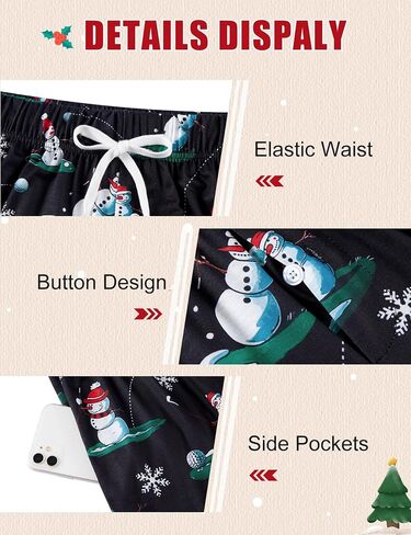 Vogseek Christmas Pajama Shorts for Mens Pjs Shorts Funny Loose Men Sleepwear in Saudi Arabia
