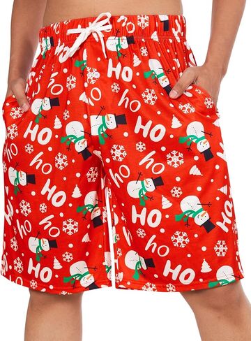 Vogseek Christmas Pajama Shorts for Mens Pjs Shorts Funny Loose Men Sleepwear in Saudi Arabia