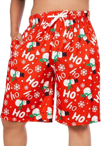 Vogseek Christmas Pajama Shorts for Mens Pjs Shorts Funny Loose Men Sleepwear in Saudi Arabia