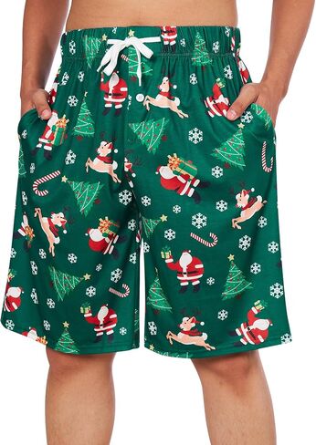 Vogseek Christmas Pajama Shorts for Mens Pjs Shorts Funny Loose Men Sleepwear in Saudi Arabia