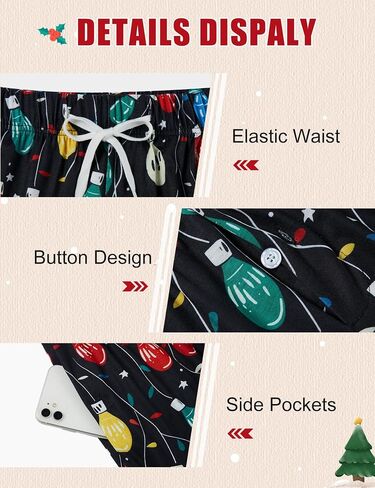 Vogseek Christmas Pajama Shorts for Mens Pjs Shorts Funny Loose Men Sleepwear in Saudi Arabia