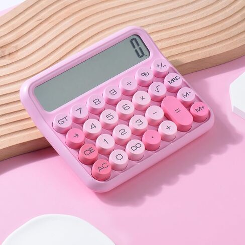Mechanical Switch Calculator, 12 Digits, Large LCD Display, Pink Calculator Big Buttons, Mechanical Calculator, Calculators Desktop Calculator, Cute Calculator,for Everyday Life and Basic Office Work in Saudi Arabia