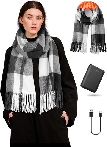 Heated Scarf for Women/Men with 5500mAh Battery, Heated Scarf Rechargeable, Up to 8 Hours of Warmth Heater for Winter in Saudi Arabia