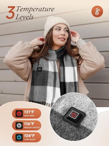 Heated Scarf for Women/Men with 5500mAh Battery, Heated Scarf Rechargeable, Up to 8 Hours of Warmth Heater for Winter in Saudi Arabia