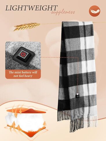 Heated Scarf for Women/Men with 5500mAh Battery, Heated Scarf Rechargeable, Up to 8 Hours of Warmth Heater for Winter in Saudi Arabia