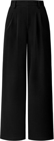 PRETTYGARDEN Women's Wide Leg Dress Pants Dressy Casual High Elastic Waisted Work Office Trousers Palazzo Pants in Saudi Arabia