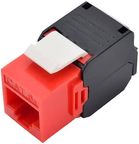 كابلات نيويورك® حزمة من 10 مقبس كيستون Cat6a RJ45 | مقبس أنثى للإنهاء بدون أدوات UTP عمودي 180 درجة | محول شبكة إيثرنت متوافق مع لوحة التصحيح الفارغة الفارغة | أبيض in Kuwait