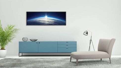 Pyradecor أسود مؤطر كبير الأزرق الكون الأرض الحديثة المناظر الطبيعية قماش يطبع جدار الفن صور الفضاء عمل فني لغرفة المعيشة غرفة نوم مكتب ديكورات المنزل in Kuwait