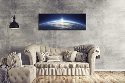 Pyradecor أسود مؤطر كبير الأزرق الكون الأرض الحديثة المناظر الطبيعية قماش يطبع جدار الفن صور الفضاء عمل فني لغرفة المعيشة غرفة نوم مكتب ديكورات المنزل in Kuwait