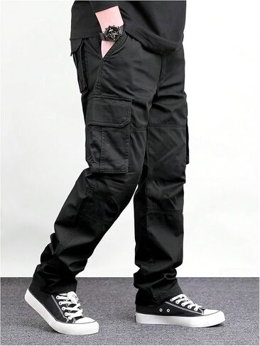 Verdusa Men's Drawstring Waist Straight Leg Cargo Pants with Pockets in Saudi Arabia