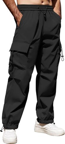 COOFANDY Men's Baggy Cargo Pants Trendy Casual Parachute Pant Loose Fit Harem Joggers with Pockets in Saudi Arabia