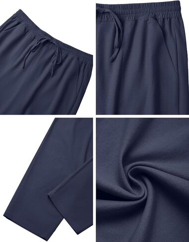Mens Linen Pants Lightweight Drawstring Elastic Waist Casual Fitting Trousers in Saudi Arabia
