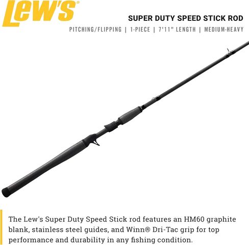 عصا الصيد فائقة السرعة من Lew، HM60 جرافيت فارغة مع أدلة من الفولاذ المقاوم للصدأ، مقبض Winn Dri-Tac كامل الطول in Saudi Arabia