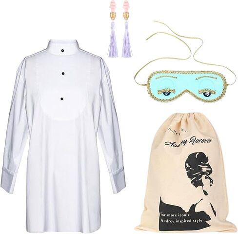 Audrey in a Bag Iconic Holly Complete Sleep Costume Set with Tassel Earplugs Inspired by Breakfast at Tiffany’s in Kuwait