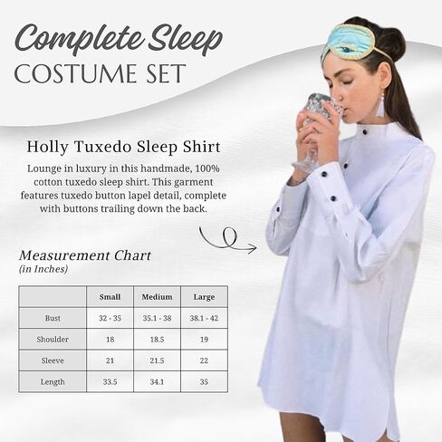 Audrey in a Bag Iconic Holly Complete Sleep Costume Set with Tassel Earplugs Inspired by Breakfast at Tiffany’s in Kuwait
