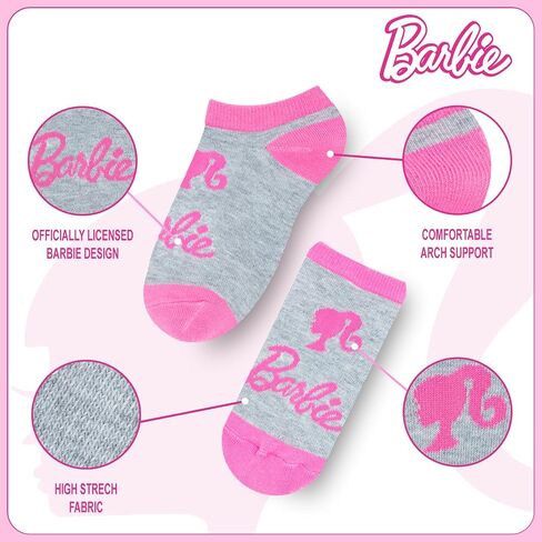 Barbie Girls Socks - 10 Pack of Stylish Crew Socks with Arch Support Featuring Fun Official Designs for Ages 7-14 in Saudi Arabia