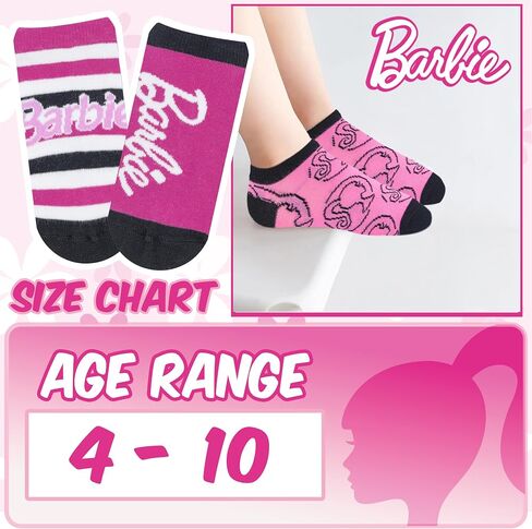 Barbie Girls Socks - 10 Pack of Stylish Crew Socks with Arch Support Featuring Fun Official Designs for Ages 7-14 in Saudi Arabia