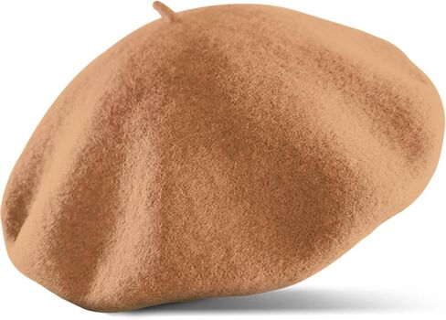 French Beret Hat Wool Blend Artist Beret Hat, Solid Color Classic Beret Cap for Women Girls in Saudi Arabia