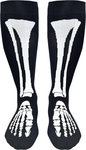 Skeleton Socks for Men Women Halloween Gifts Ideas for Kids Adult Novelty Horror Socks Knee High in Saudi Arabia