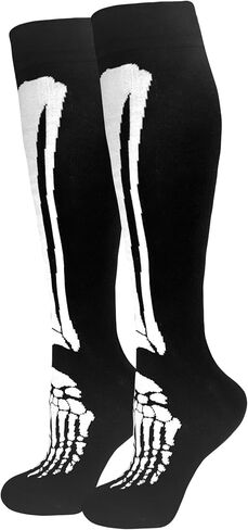 Skeleton Socks for Men Women Halloween Gifts Ideas for Kids Adult Novelty Horror Socks Knee High in Saudi Arabia