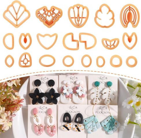 Puocaon Aztec Polymer Clay Cutters - 10 Pcs Dangle Clay Cutters for Polymer Clay Jewelry, Basic Drop Dangle Polymer Clay Cutters for Earrings Making, Folk Clay Earring Cutters, Western Clay Cutters in Saudi Arabia