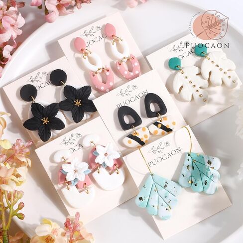 Puocaon Aztec Polymer Clay Cutters - 10 Pcs Dangle Clay Cutters for Polymer Clay Jewelry, Basic Drop Dangle Polymer Clay Cutters for Earrings Making, Folk Clay Earring Cutters, Western Clay Cutters in Saudi Arabia