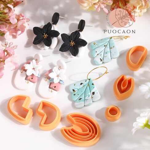 Puocaon Aztec Polymer Clay Cutters - 10 Pcs Dangle Clay Cutters for Polymer Clay Jewelry, Basic Drop Dangle Polymer Clay Cutters for Earrings Making, Folk Clay Earring Cutters, Western Clay Cutters in Saudi Arabia