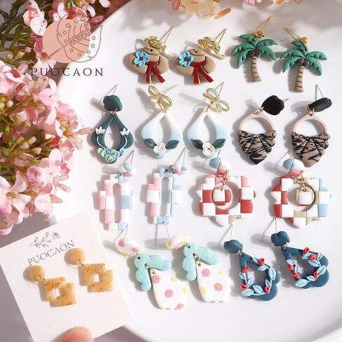 Puocaon Aztec Polymer Clay Cutters - 10 Pcs Dangle Clay Cutters for Polymer Clay Jewelry, Basic Drop Dangle Polymer Clay Cutters for Earrings Making, Folk Clay Earring Cutters, Western Clay Cutters in Saudi Arabia