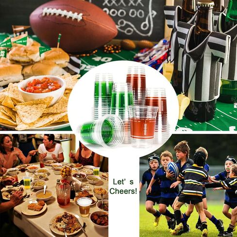 Football Cups, 100 Pack 12 oz Football Disposable Cups Football Plastic Cups Tailgate Events Drinkware Decorations for Football Party Supplies in Saudi Arabia