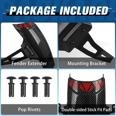 Motorcycle Front Fender Mudguard Extender with Bracket Replacement for Honda Africa Twin Adventure CRF1000L CRF1000 ADV CRF1100L CRF 1100L CRF1100 2023 2024 (Carbon Fiber Color) in Saudi Arabia