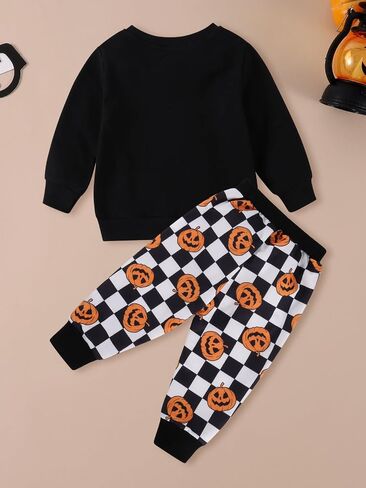 Baby Boys Halloween Outfit Toddler Pumpkin Sweatshirts Halloween Costumes Fall Winter Clothing Sets for Toddler Boys in Saudi Arabia