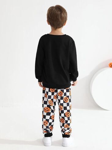 Baby Boys Halloween Outfit Toddler Pumpkin Sweatshirts Halloween Costumes Fall Winter Clothing Sets for Toddler Boys in Saudi Arabia