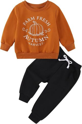 Baby Boys Halloween Outfit Toddler Pumpkin Sweatshirts Halloween Costumes Fall Winter Clothing Sets for Toddler Boys in Saudi Arabia