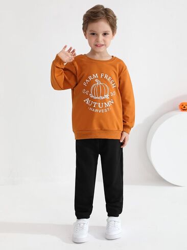 Baby Boys Halloween Outfit Toddler Pumpkin Sweatshirts Halloween Costumes Fall Winter Clothing Sets for Toddler Boys in Saudi Arabia