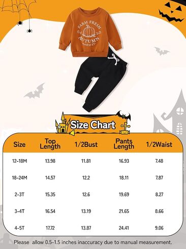 Baby Boys Halloween Outfit Toddler Pumpkin Sweatshirts Halloween Costumes Fall Winter Clothing Sets for Toddler Boys in Saudi Arabia