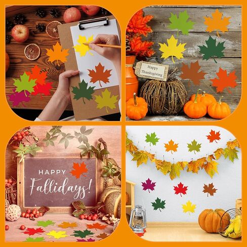 720 Pcs Maple Leaf Cutouts Paper 3.9 Inch Autumn Color Fall Cutouts for Bulletin Board Leaves Die Cuts Paper for Thanksgiving DIY Craft Projects Class Decor Classroom in Saudi Arabia