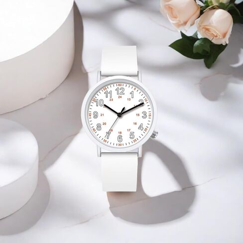 NUOVO Women Watch White Watch Silicone Watch for Ladies Women Sports Watch Casual Watch Waterproof Watch in Saudi Arabia