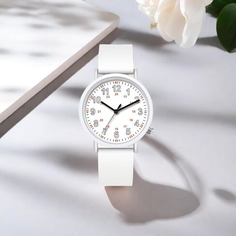 NUOVO Women Watch White Watch Silicone Watch for Ladies Women Sports Watch Casual Watch Waterproof Watch in Saudi Arabia