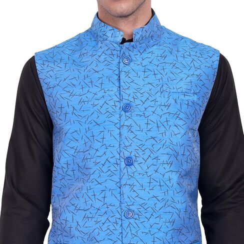 SKAVIJ Men's Dupion Silk Nehru Jacket Waistcoat for Prom Dinner Party Weddding in Saudi Arabia