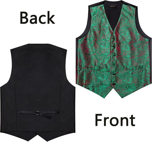 DiBanGu Mens Christmas Suit Vest Holiday Xmas Waistcoat Bowtie Set Party Suit Vest Christmas Holiday Waistcoat Tuxedo in Saudi Arabia