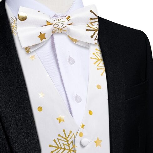 DiBanGu Mens Christmas Suit Vest Holiday Xmas Waistcoat Bowtie Set Party Suit Vest Christmas Holiday Waistcoat Tuxedo in Saudi Arabia