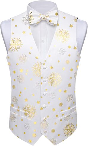 DiBanGu Mens Christmas Suit Vest Holiday Xmas Waistcoat Bowtie Set Party Suit Vest Christmas Holiday Waistcoat Tuxedo in Saudi Arabia